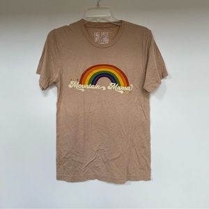 Nwot WV mountain mama S shirt West Virginia tan rainbow